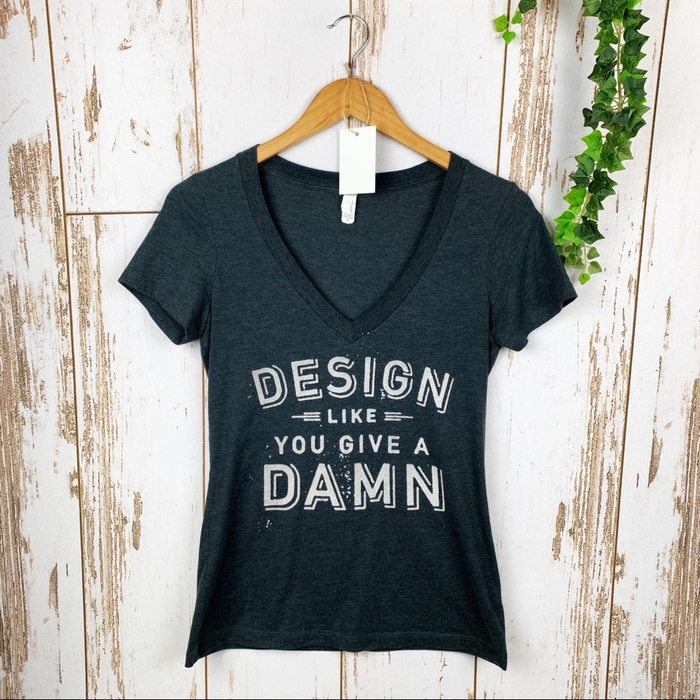 Design Like You Give a Damn Charcoal Fitted Tee M